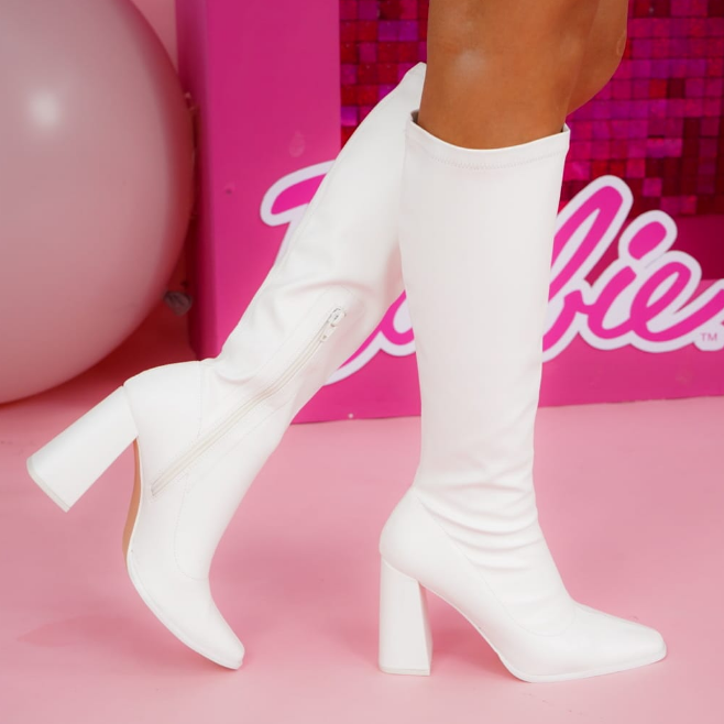 Botas blancas online tacon